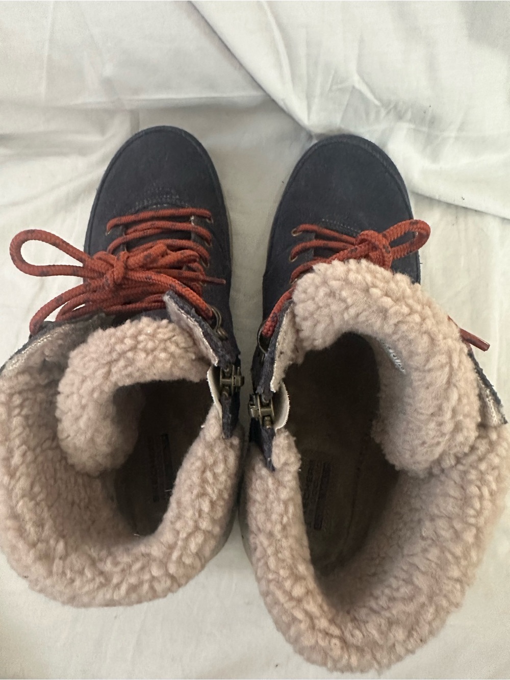 Skechers Dark Navy Suede Casual Shoes with Speckled Cream Soles - Picture 7 of 9